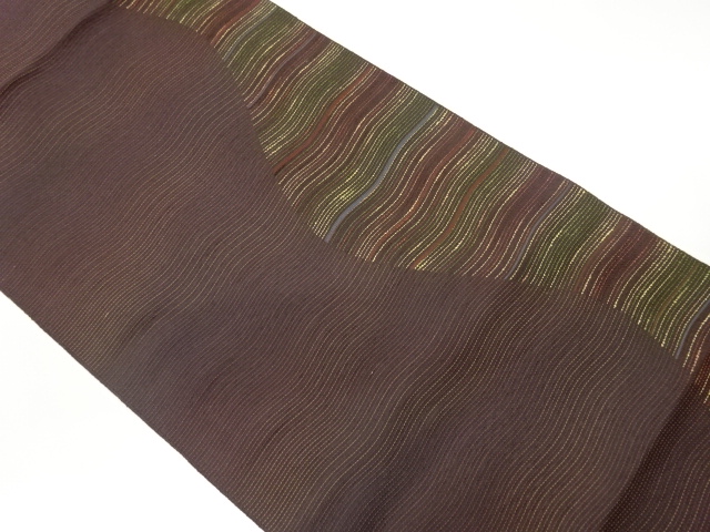 よろけ縞模様織出し名古屋帯